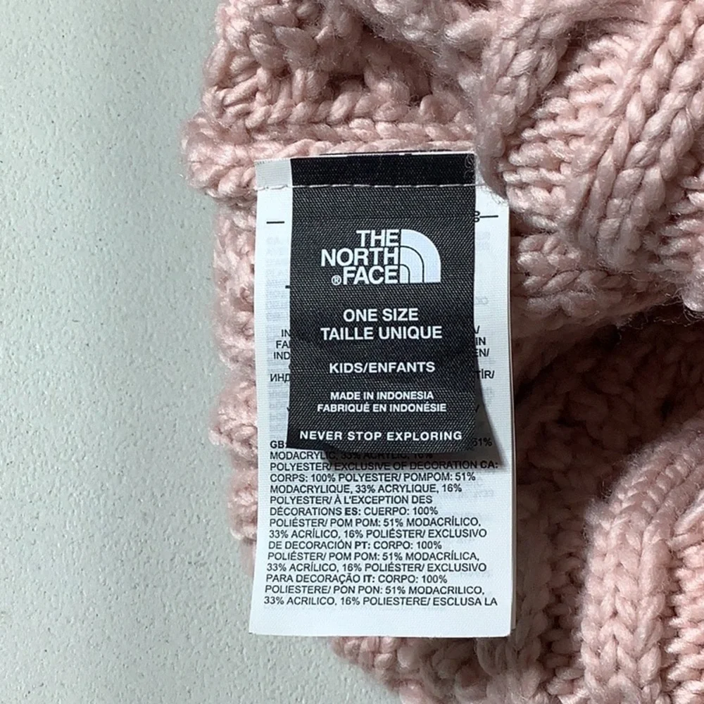 North Face baby pink kids beanie